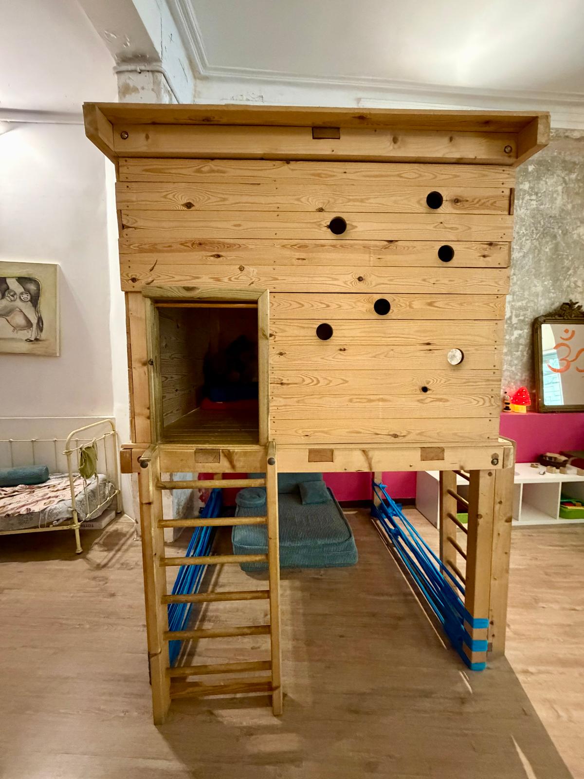 The wooden cabin